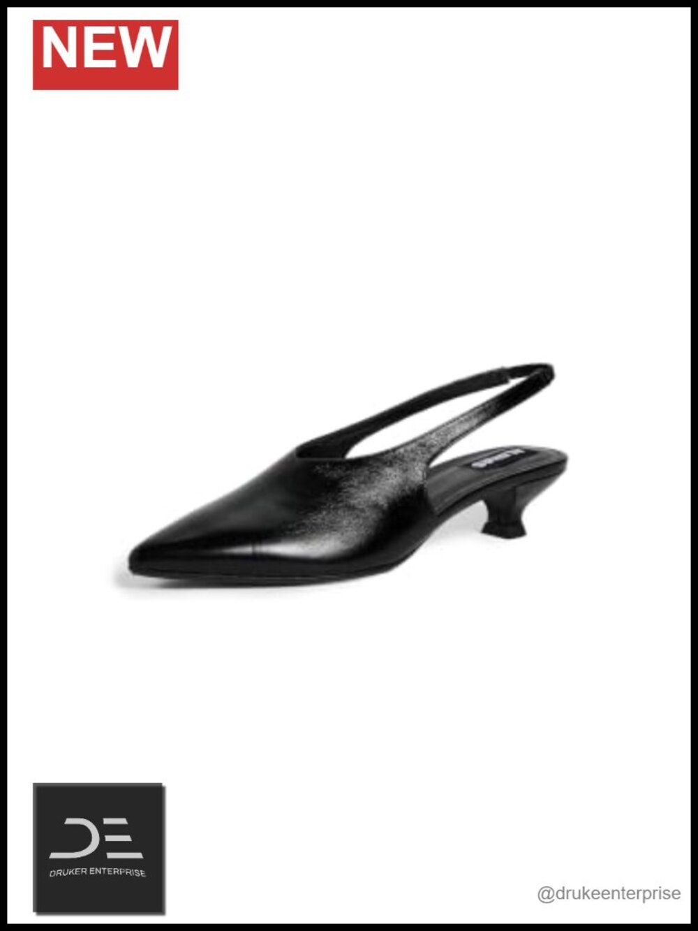ALOHAS Eros Kitten Heel Mules Leather Pointed Toe Slingback
